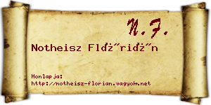 Notheisz Flórián névjegykártya